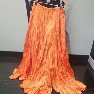 Essentials by Milano Vibrant Orange Maxi Skirt